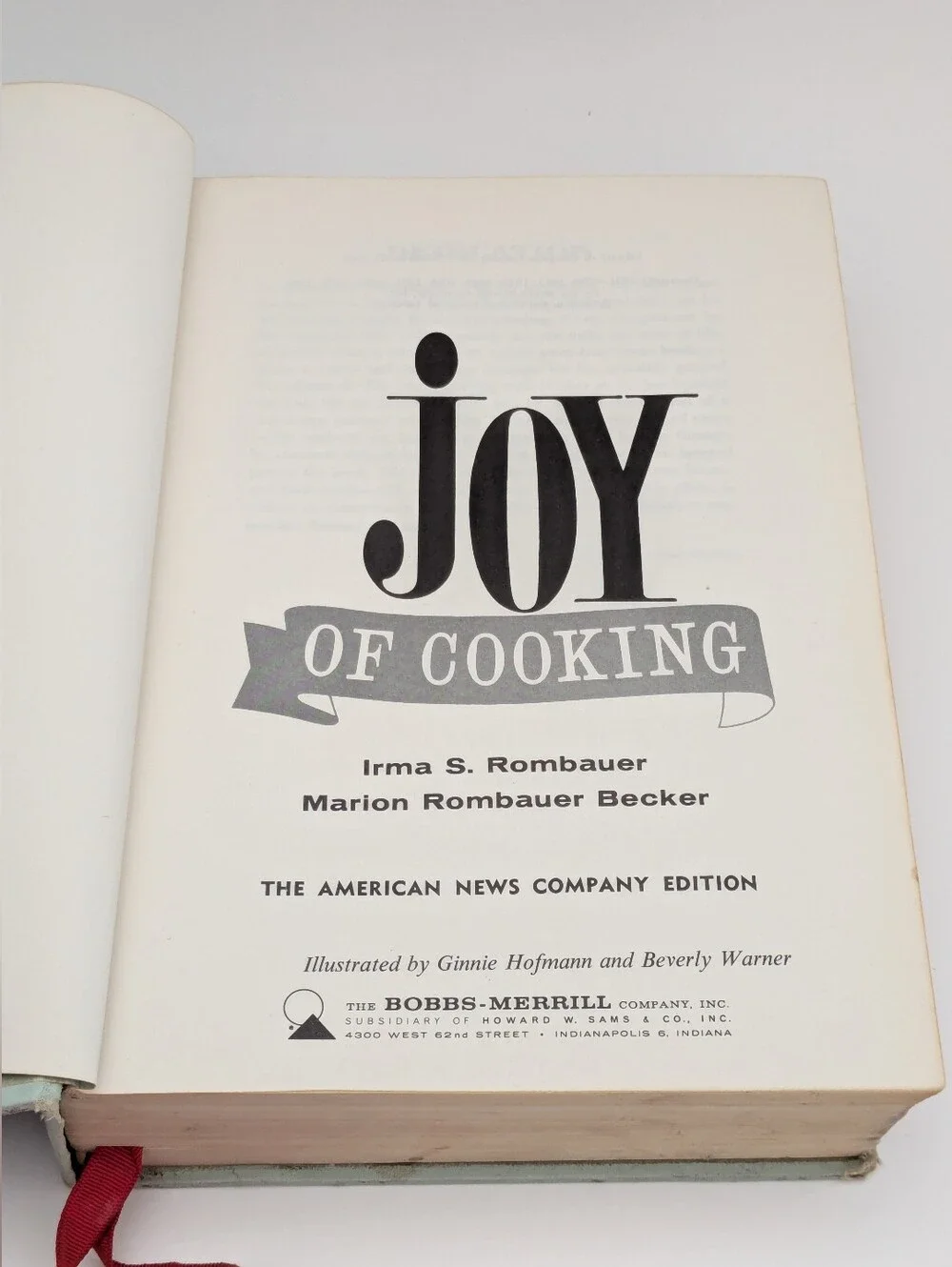 Joy of Cooking, 1962 Vintage Copy
